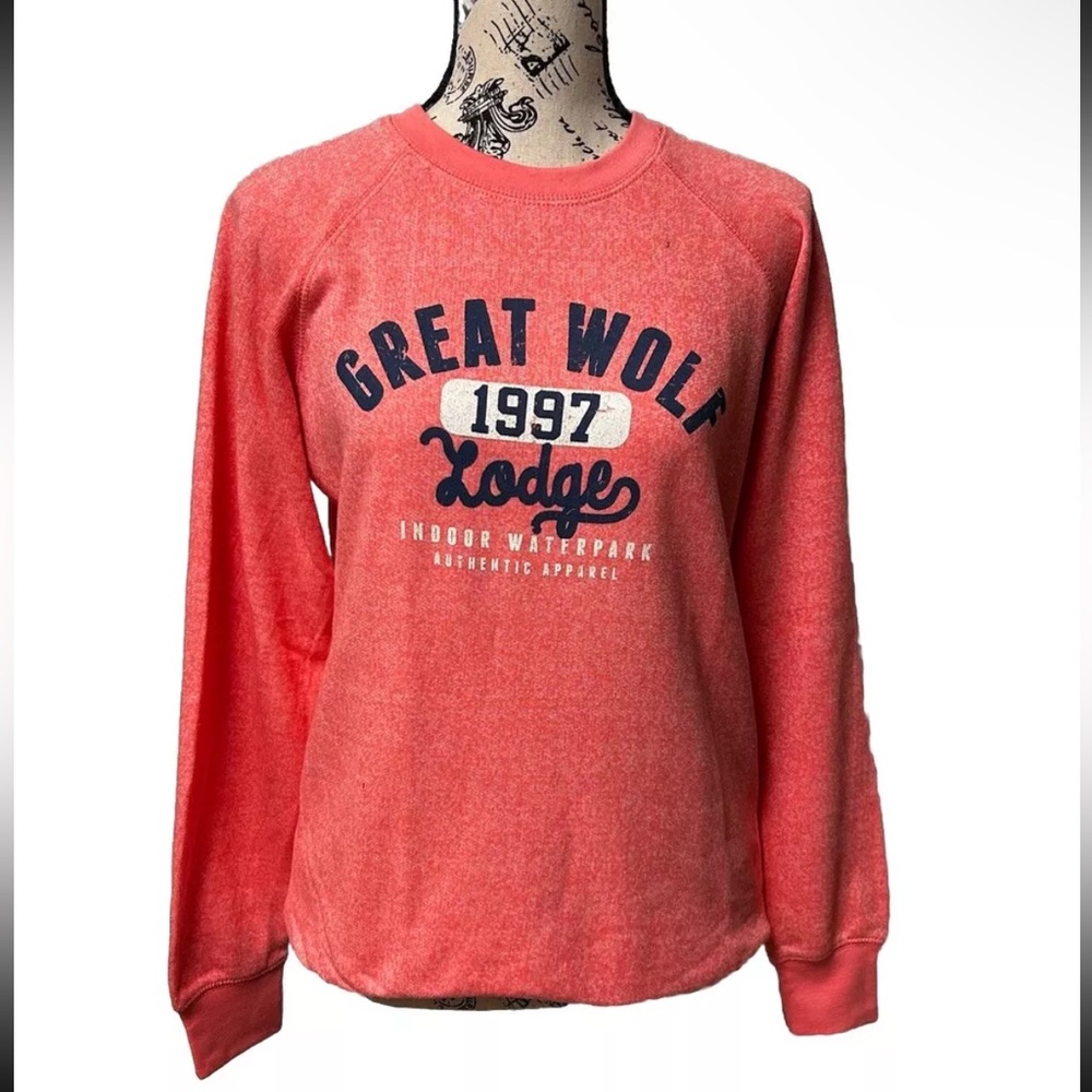 NWT MV Sport Great Wolf Pullover Sweater Cotton Candy S